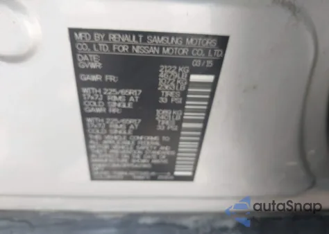 2015 Nissan Rogue Sv z USA, uszkodzony, nr VIN KNMAT2MV3FP542965